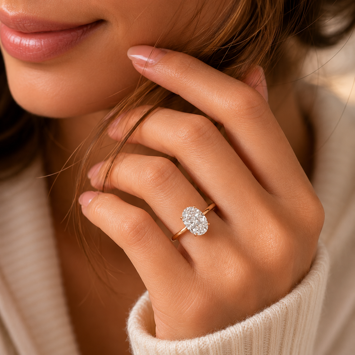 Aurielle Signature Oval -Cut Moissanite Engagement Ring
