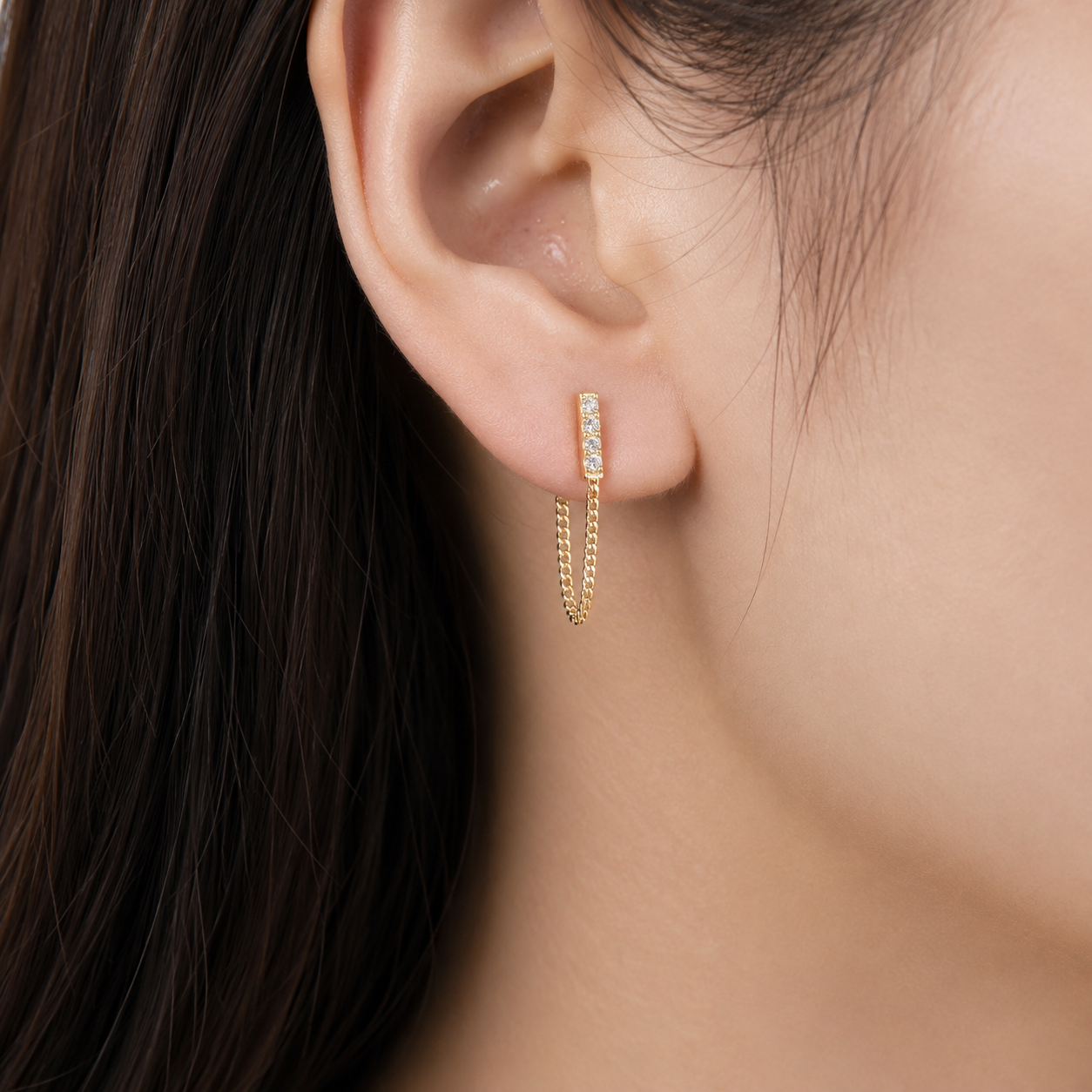Aria Pavé Chain Earrings