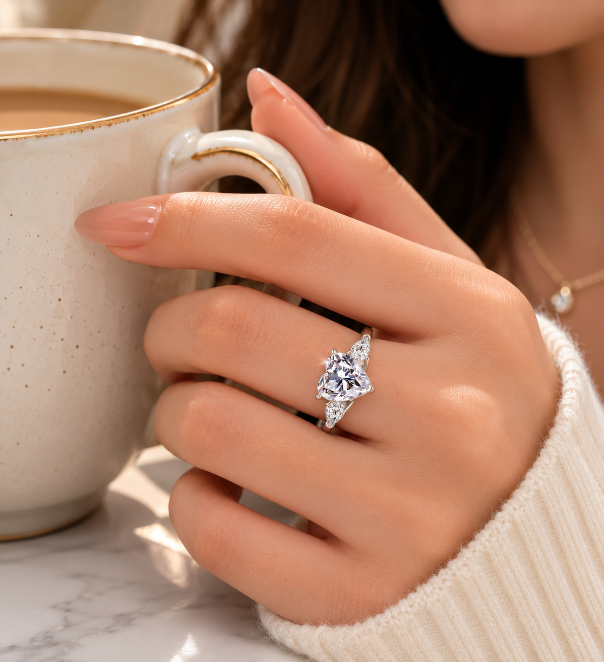 Amoura Signature Heart Moissanite Ring