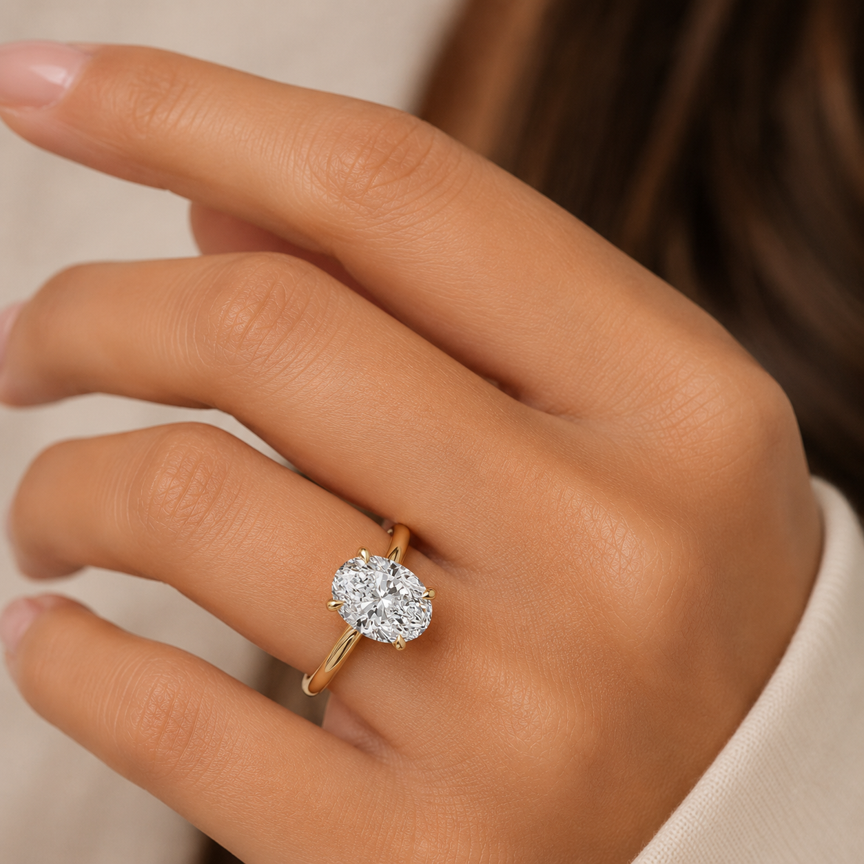 Aurielle Signature Oval -Cut Moissanite Engagement Ring
