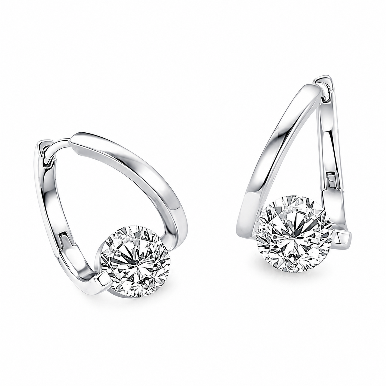 Selene Round-Cut Moissanite Earrings