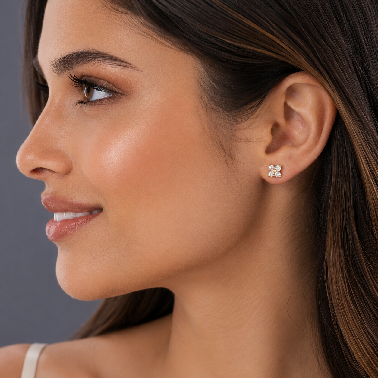 Aurora Clover Moissanite Earrings