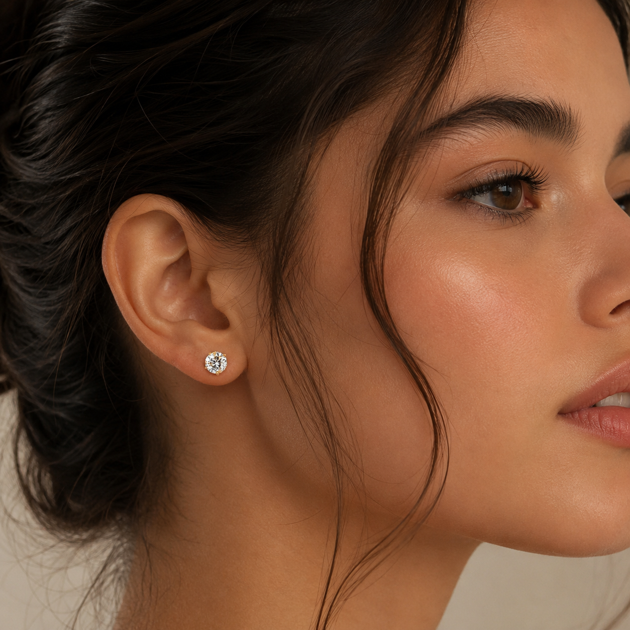 Celestia Solitaire Stud Earrings