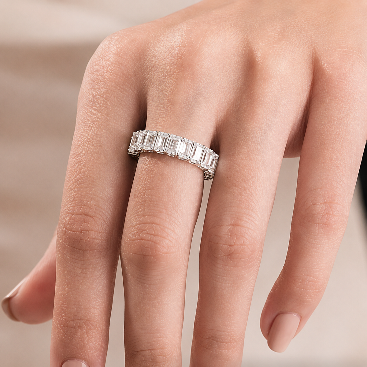 Celestia  Emerald-Cut Moissanite Eternity Ring
