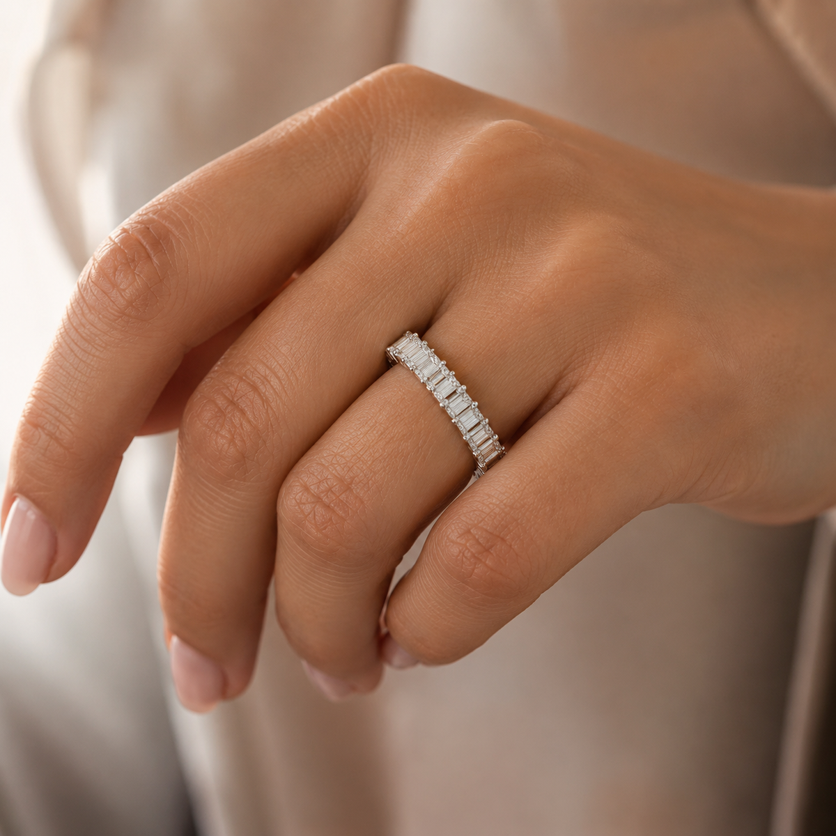 Celestia Half Emerald-Cut Moissanite Eternity Ring