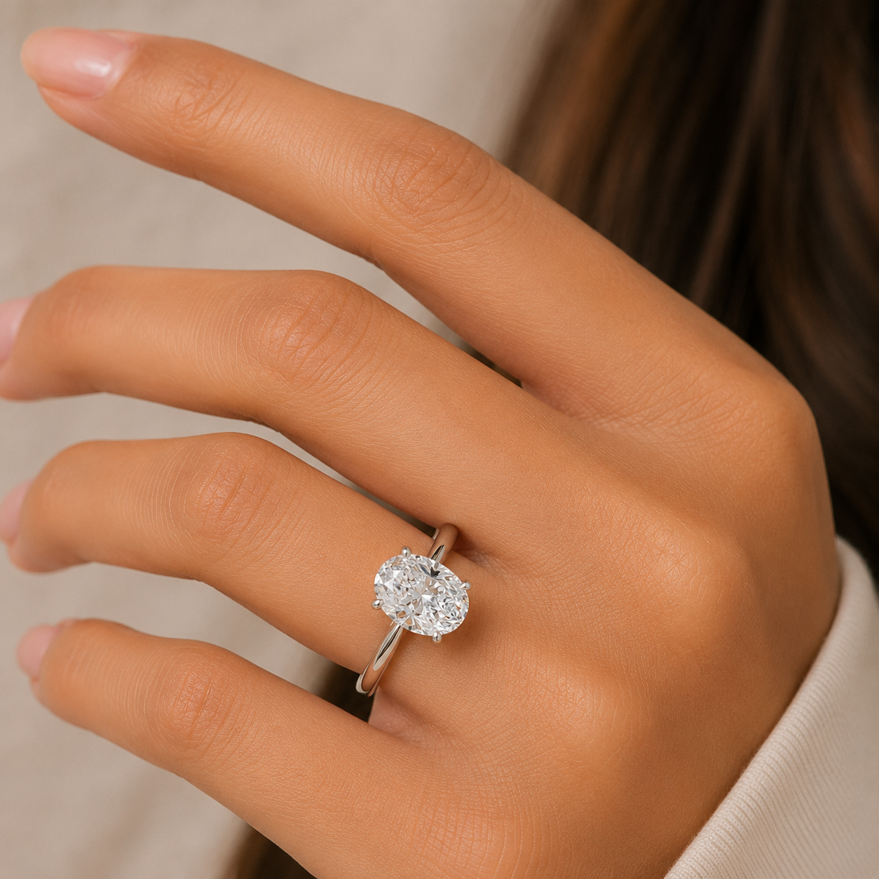 Aurielle Signature Oval -Cut Moissanite Engagement Ring