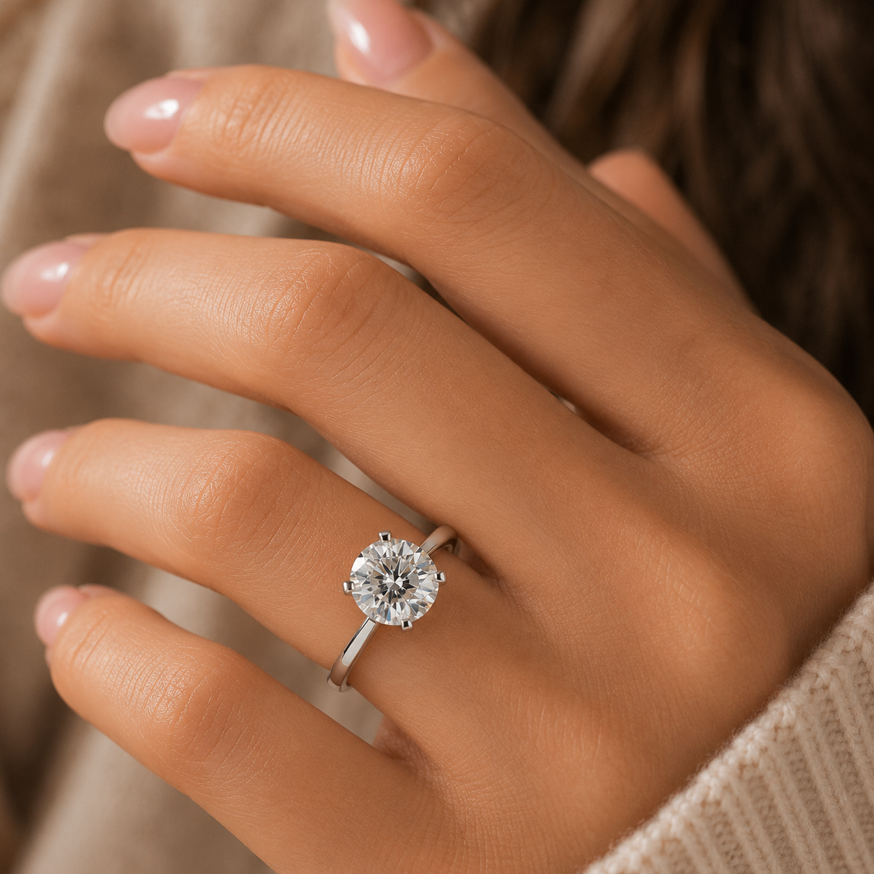 Aurora 6-Prong Solitaire Moissanite Ring