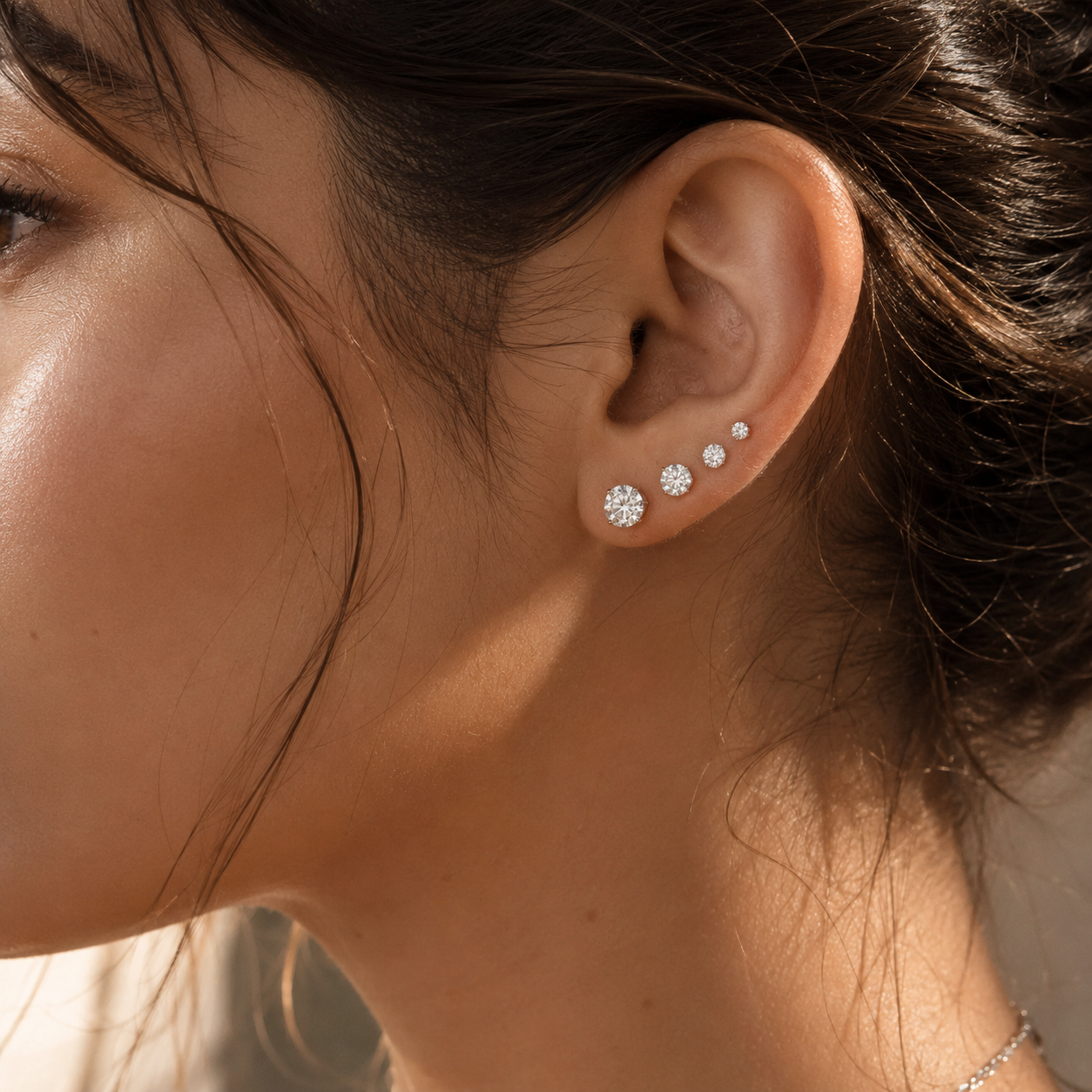 Celestia Solitaire Stud Earrings