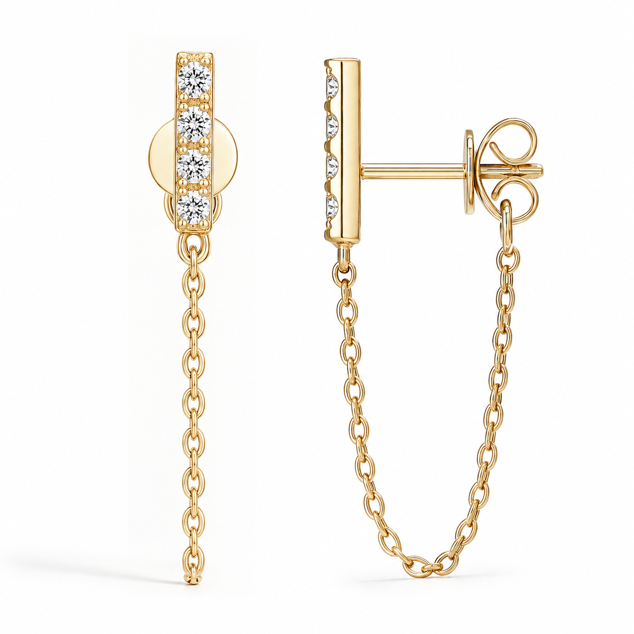 Aria Pavé Chain Earrings