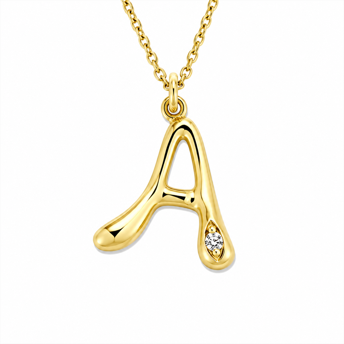 Organic Muse Liquid Letter Pendant Necklace