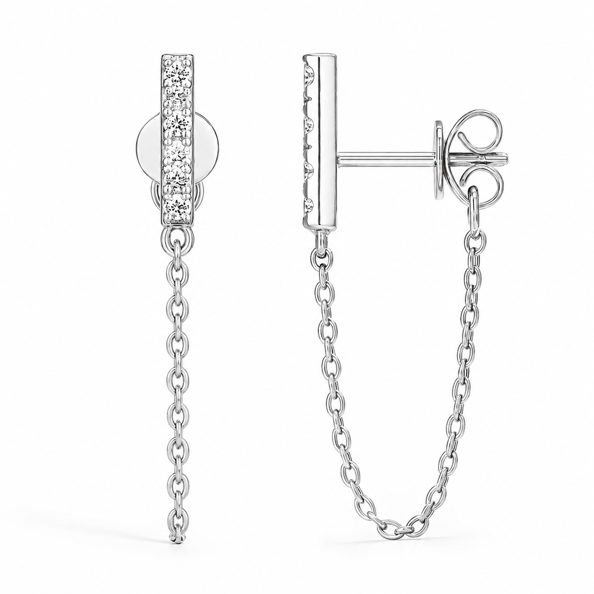 Aria Pavé Chain Earrings
