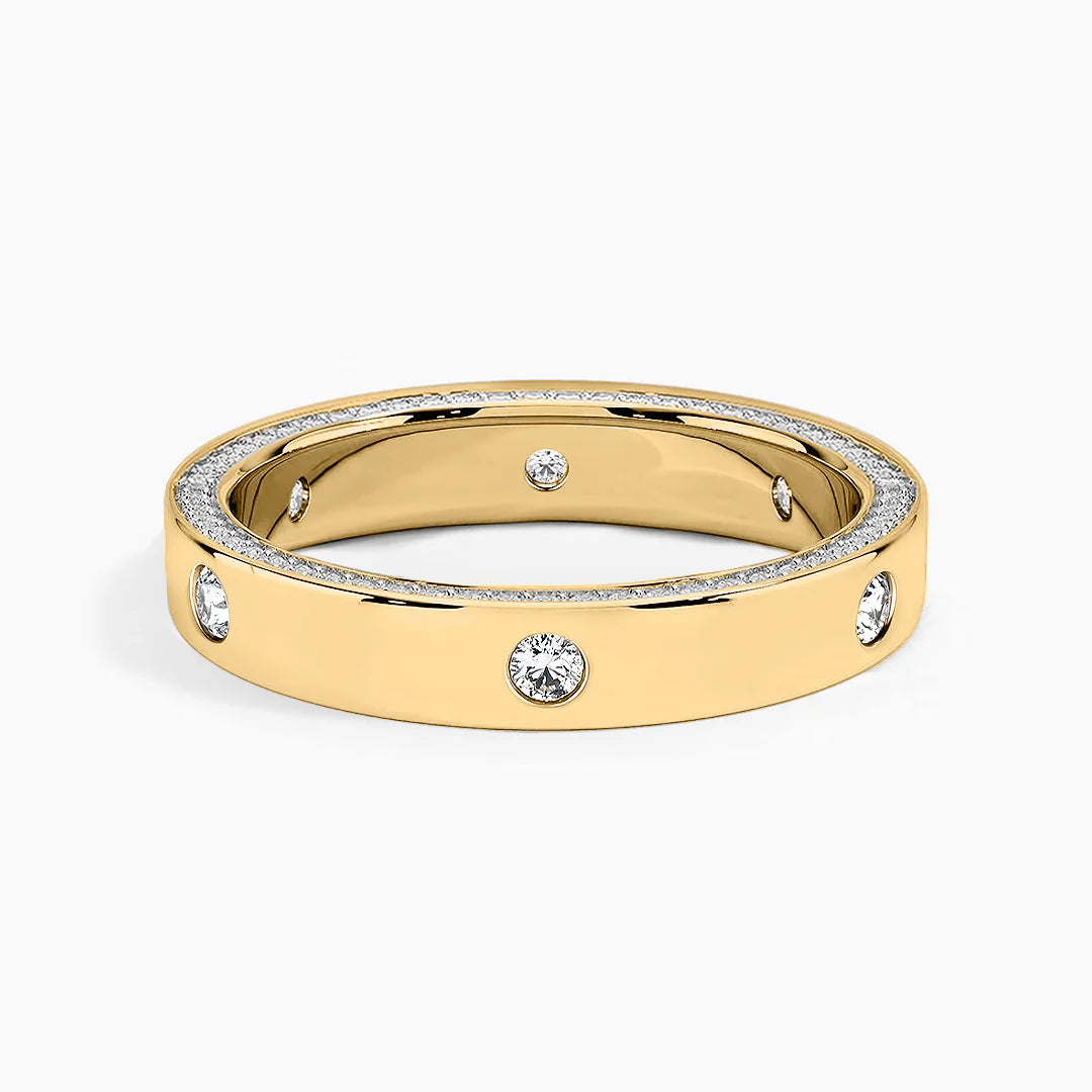 Atlas Flush-Set Moissanite Unisex Ring