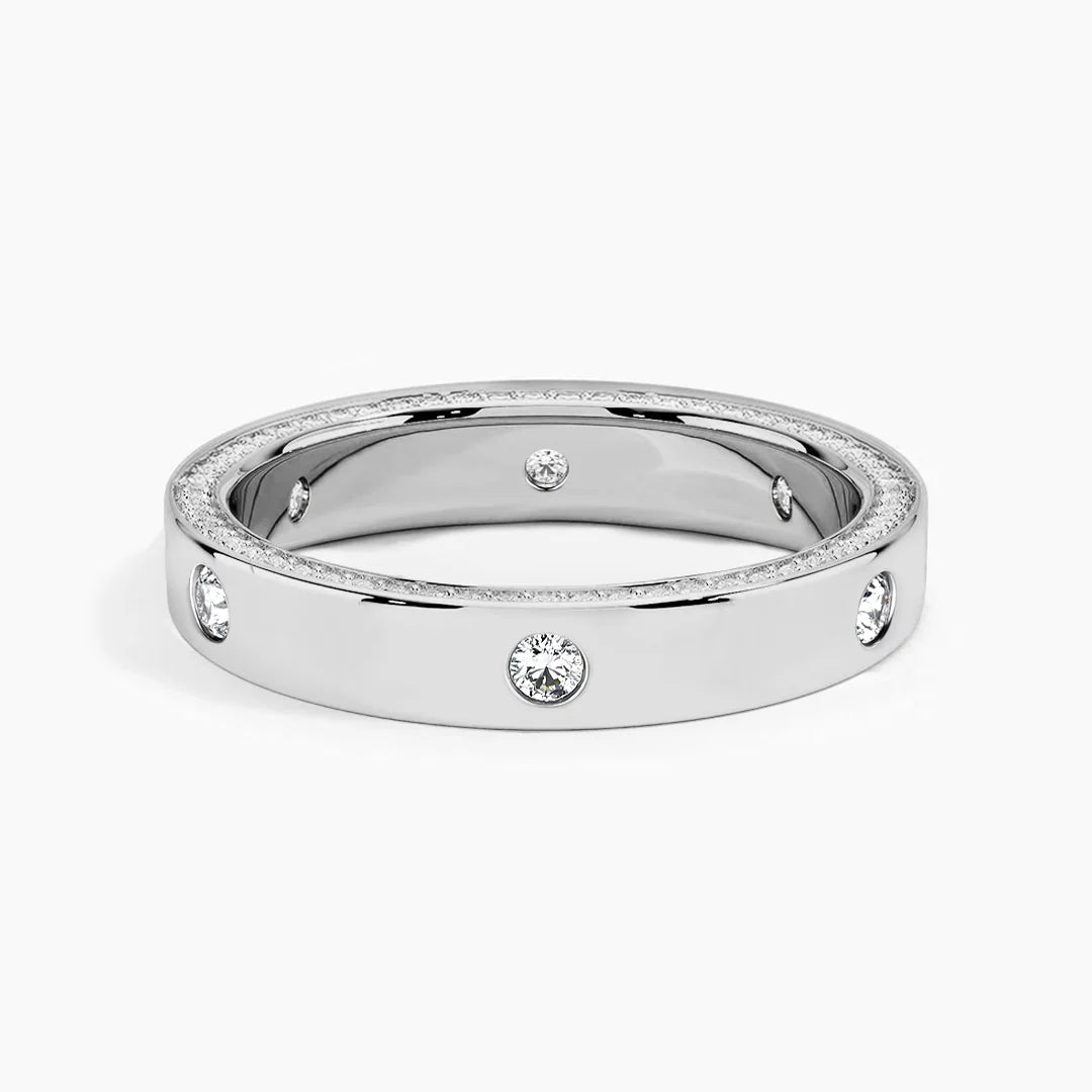 Atlas Flush-Set Moissanite Unisex Ring
