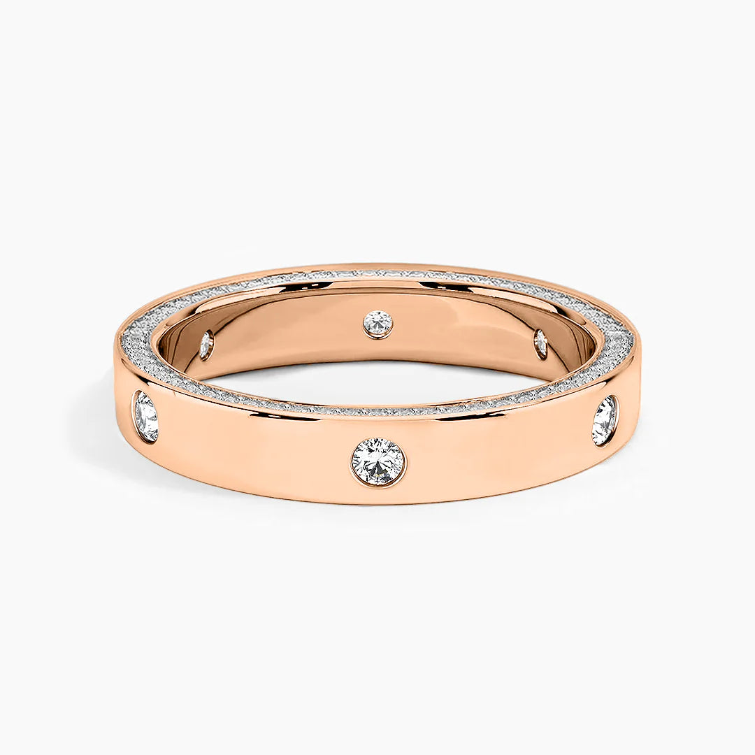 Atlas Flush-Set Moissanite Unisex Ring