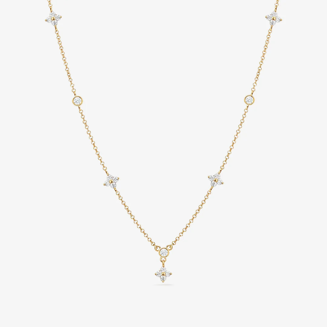 Aurora  4-Leaf Clover Moissanite Necklace