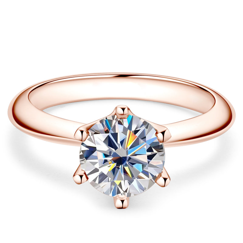 Aurora 6-Prong Solitaire Moissanite Ring