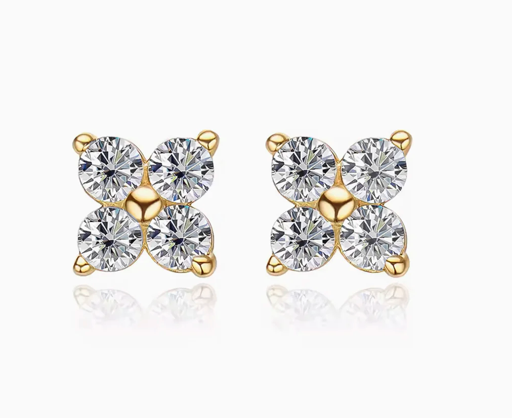 Aurora Clover Moissanite Earrings