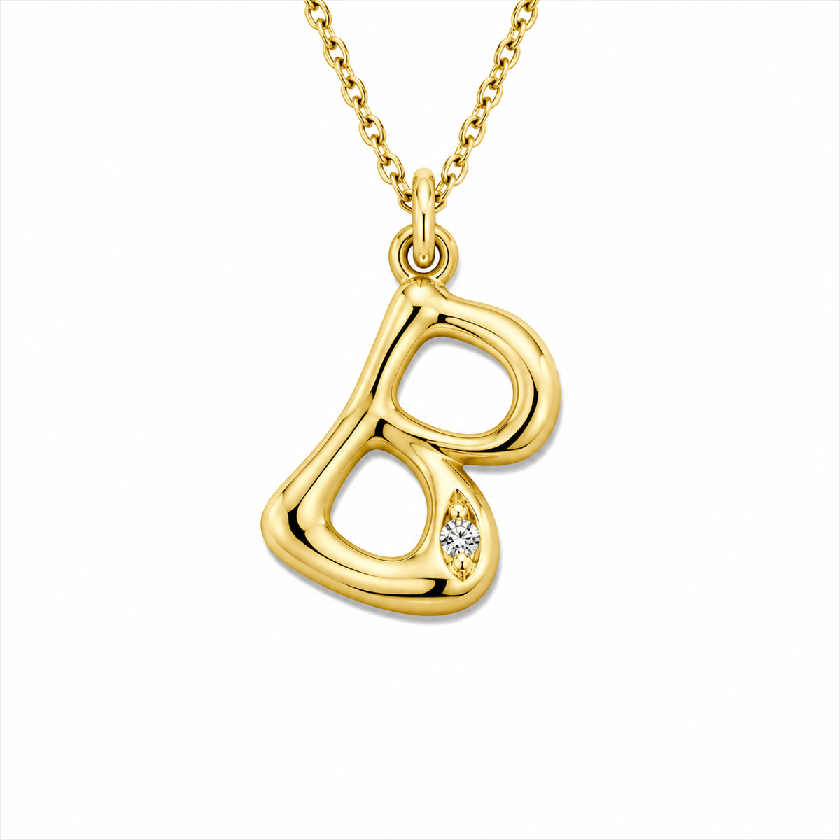 Organic Muse Liquid Letter Pendant Necklace