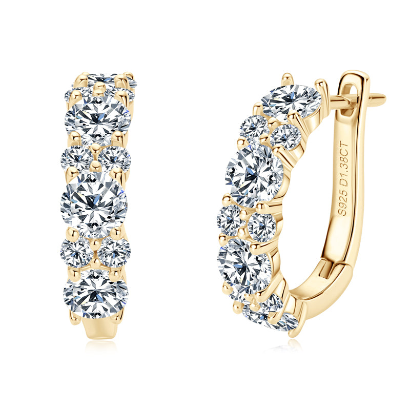 Celestia Cascade Hoop Moissanite Earrings