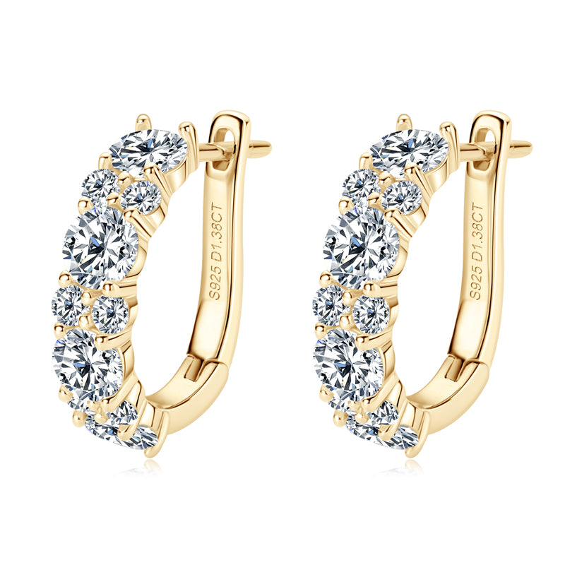 Celestia Cascade Hoop Moissanite Earrings