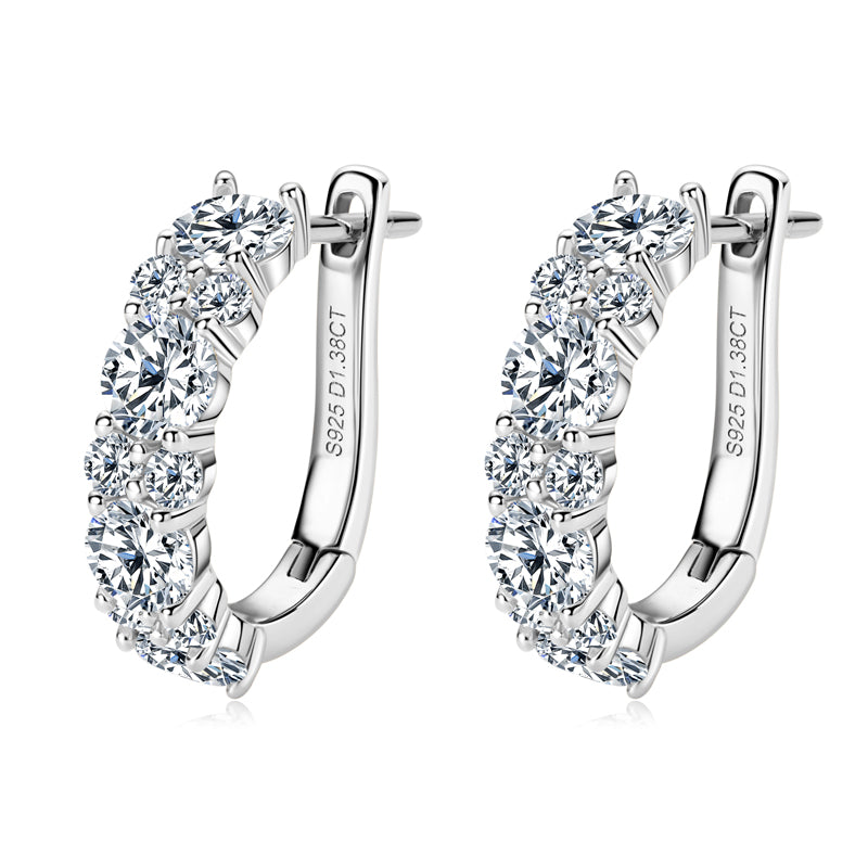 Celestia Cascade Hoop Moissanite Earrings