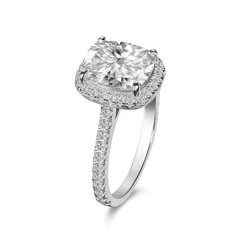 Celestia Cushion-Cut Moissanite Halo Ring