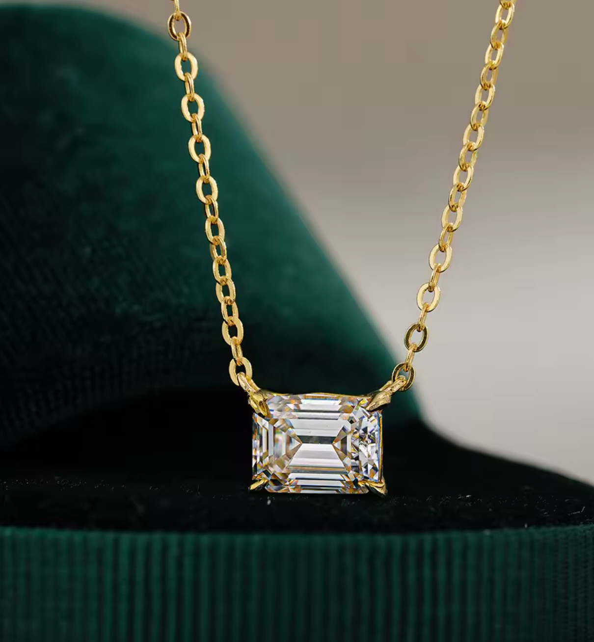 Celestia Emerald-Cut Moissanite Pendant
