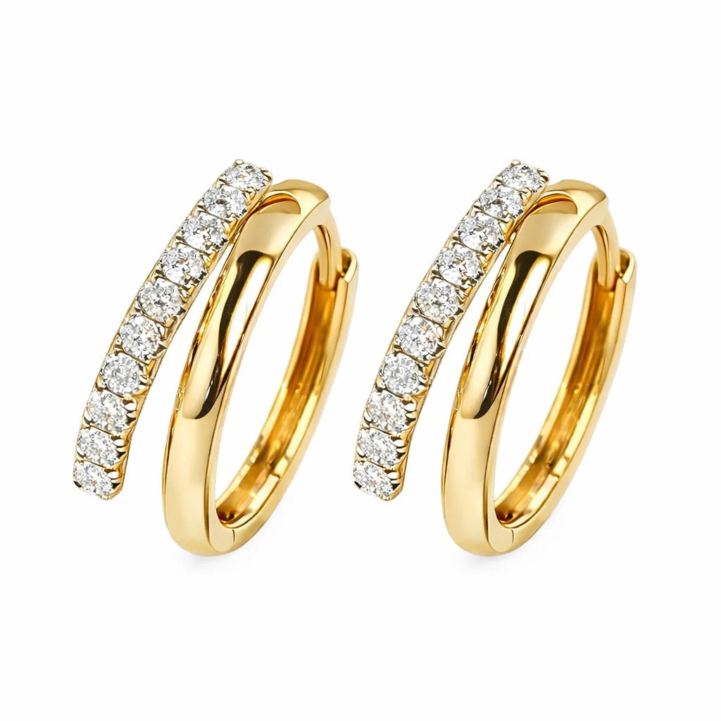 Celestia Pavé Huggie Earrings