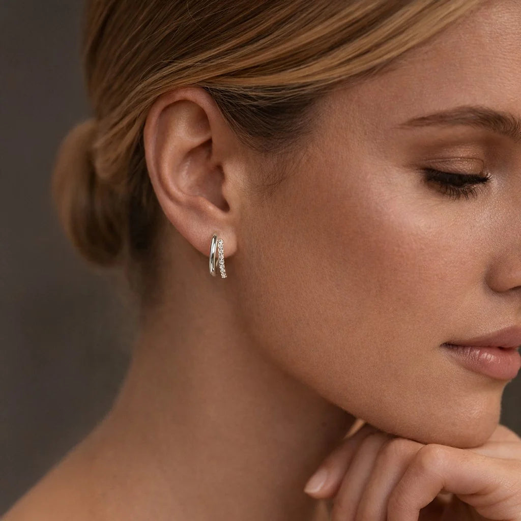 Celestia Pavé Huggie Earrings