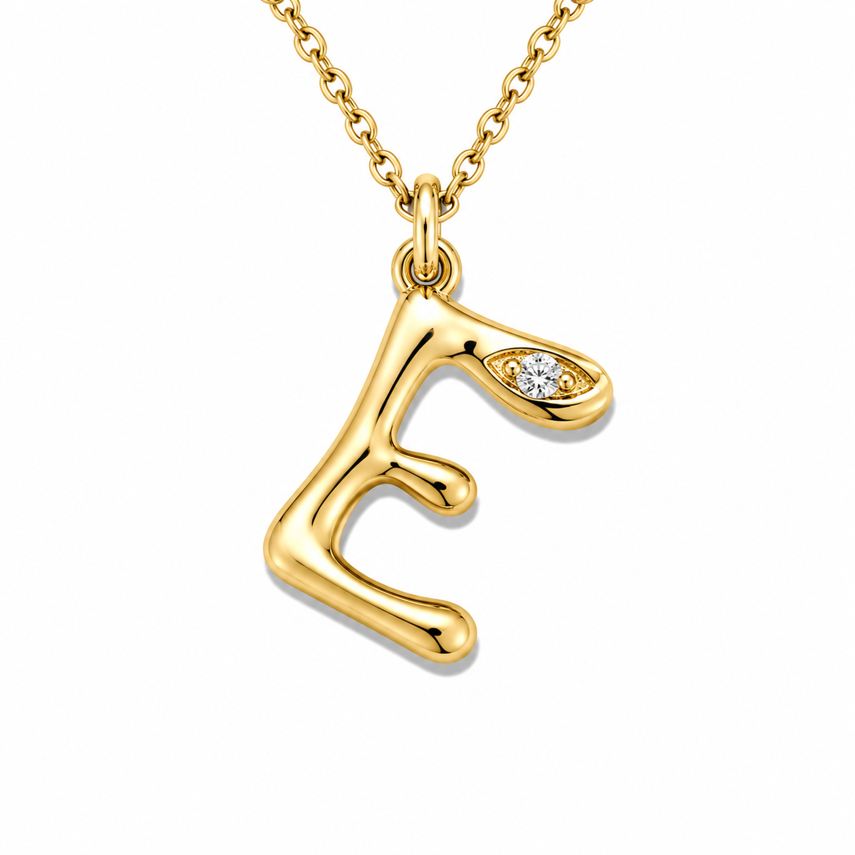 Organic Muse Liquid Letter Pendant Necklace