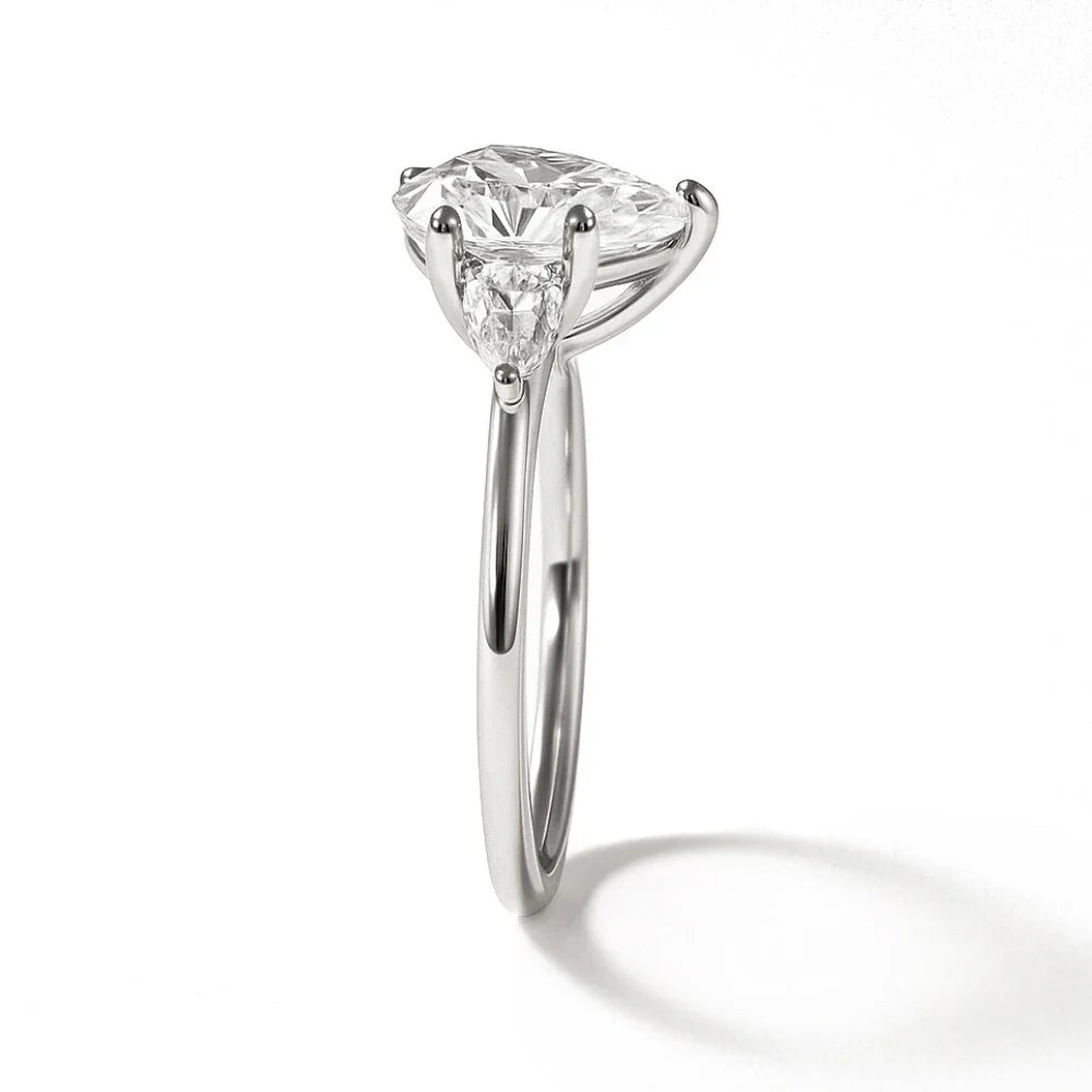 Elysian Signiture Pear-Cut Moissanite Ring