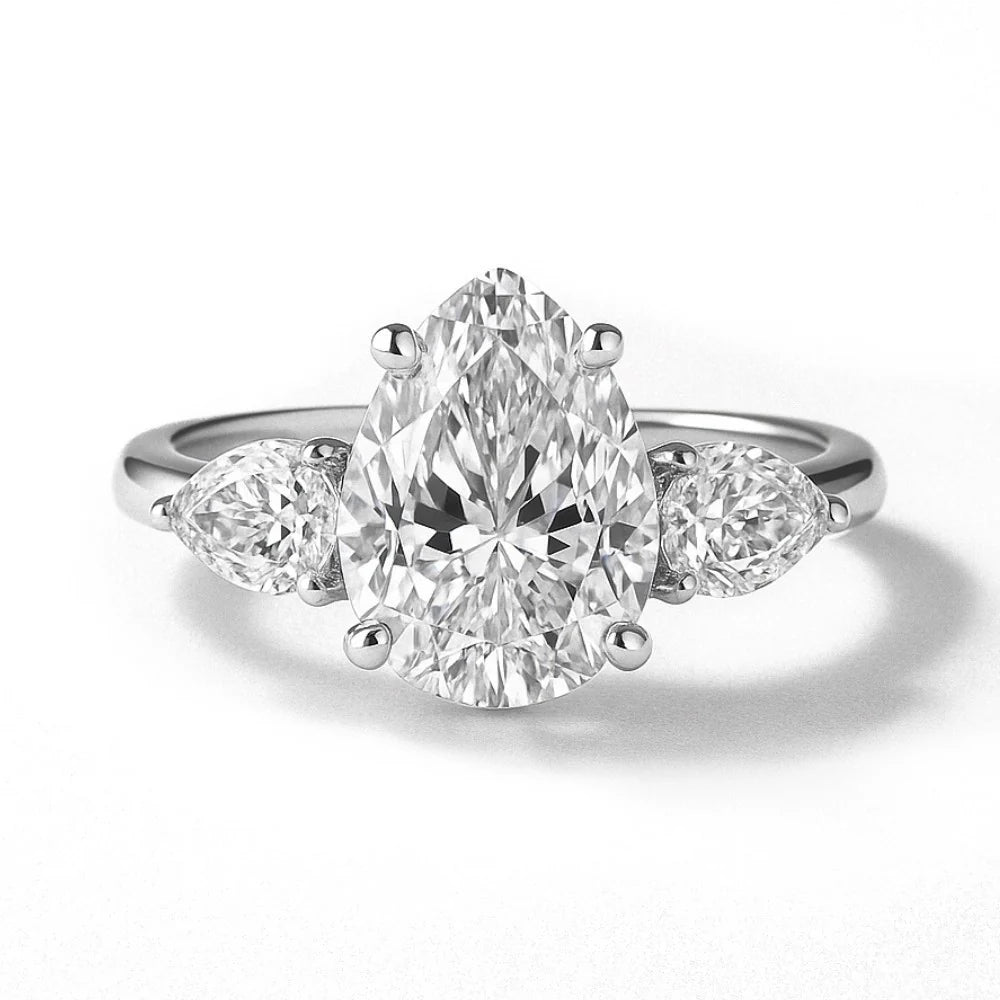 Elysian Signiture Pear-Cut Moissanite Ring