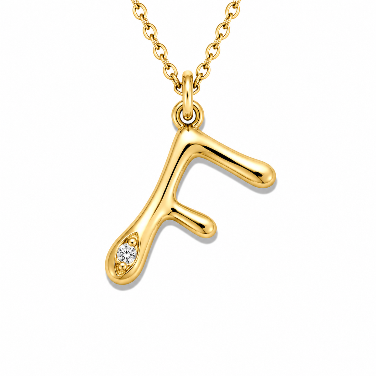 Organic Muse Liquid Letter Pendant Necklace