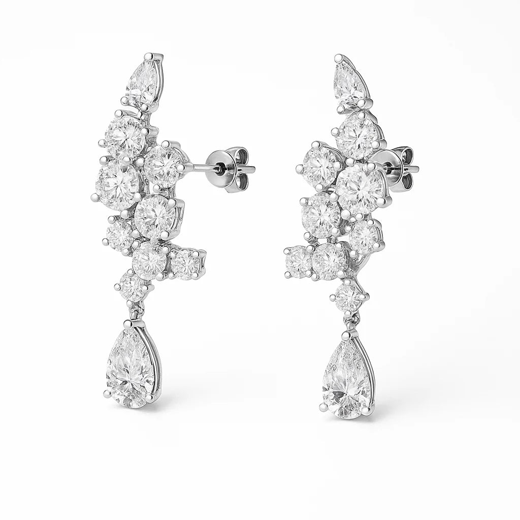 Faerie Angel Wings Moissanite Earrings
