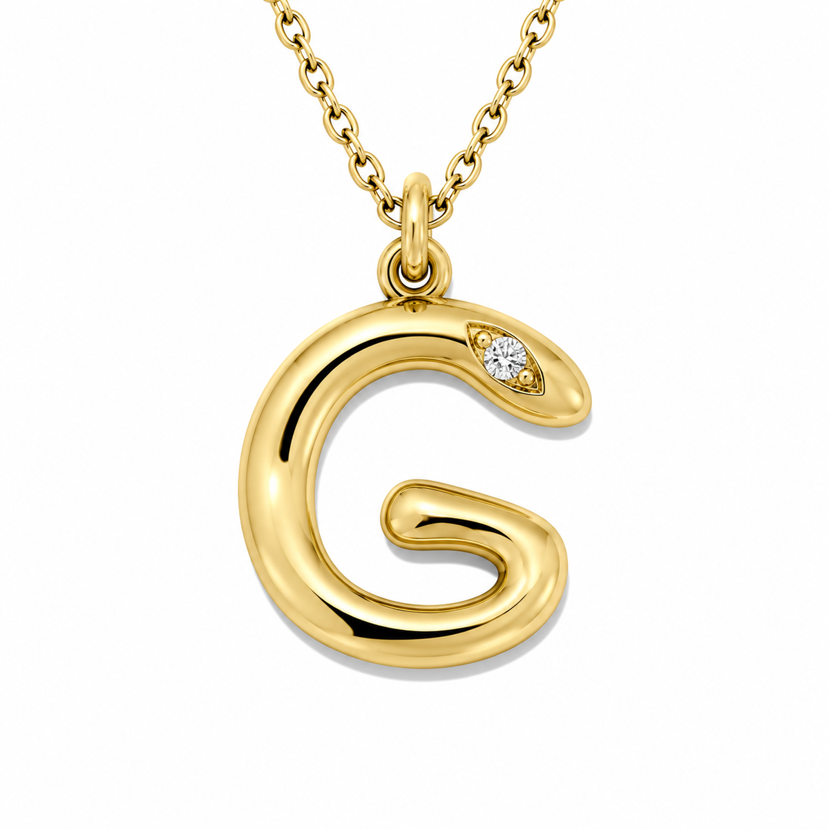 Organic Muse Liquid Letter Pendant Necklace