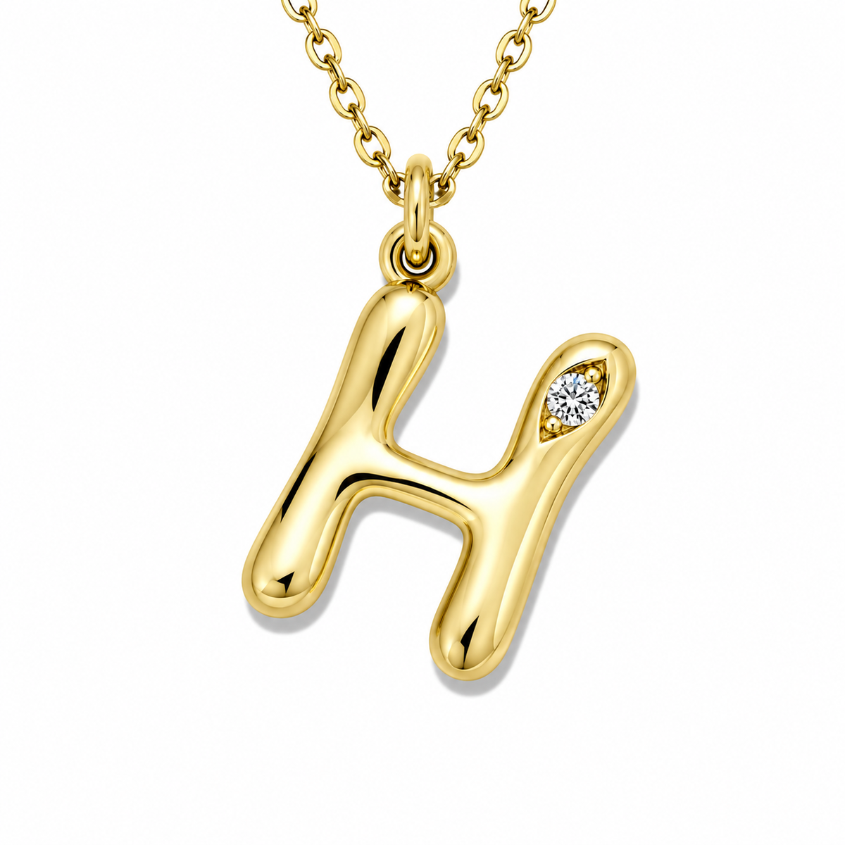 Organic Muse Liquid Letter Pendant Necklace