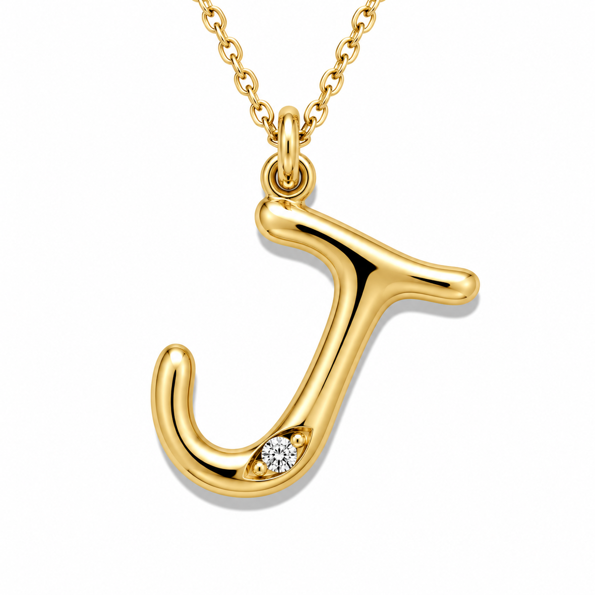 Organic Muse Liquid Letter Pendant Necklace