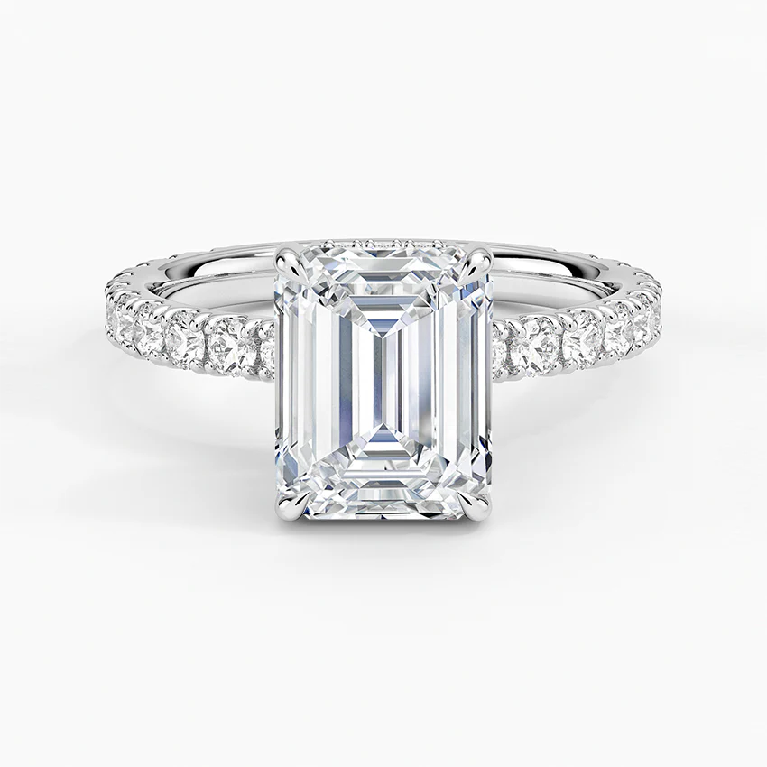 Josephine Emerald-Cut Moissanite Halo Ring