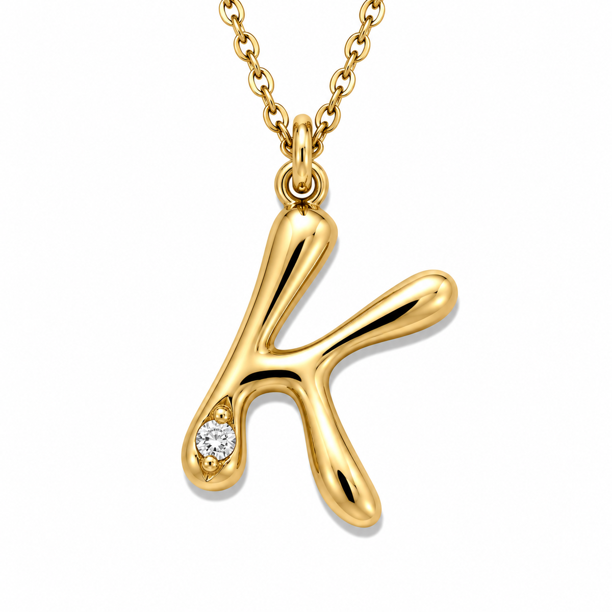 Organic Muse Liquid Letter Pendant Necklace