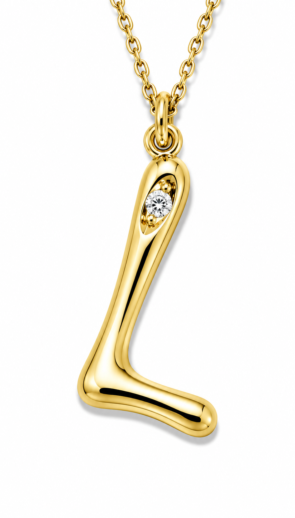 Organic Muse Liquid Letter Pendant Necklace