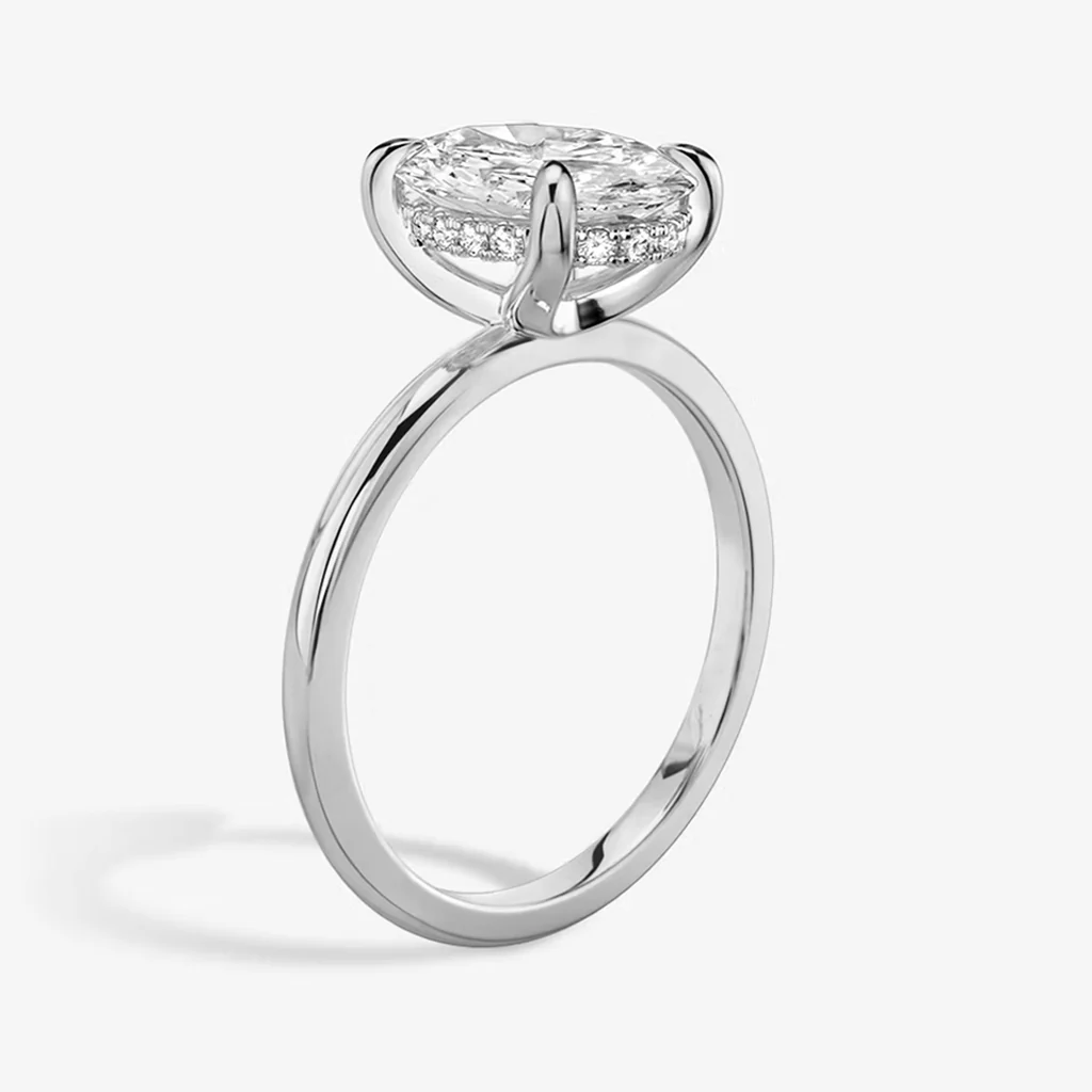 Luna  Oval-Cut Hidden Halo Moissanite Rin
