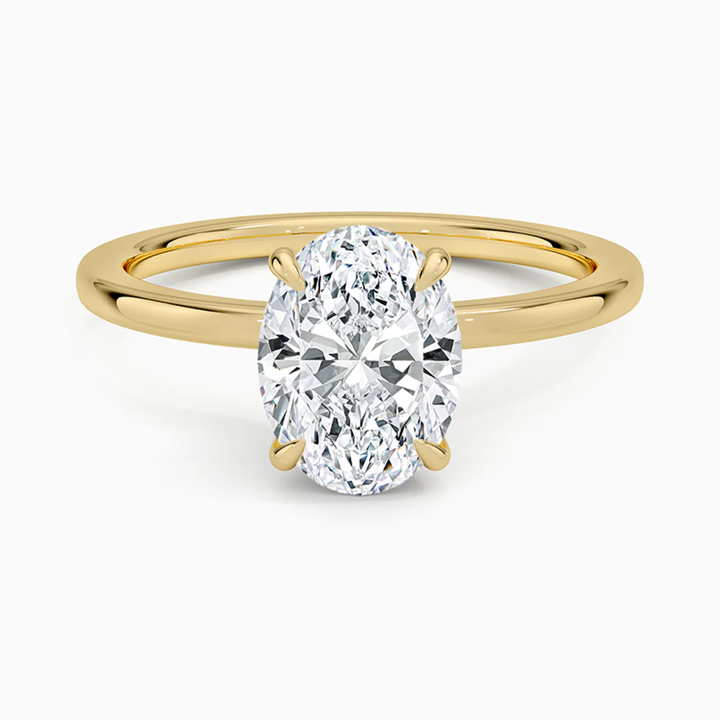 Luna  Oval-Cut Hidden Halo Moissanite Rin