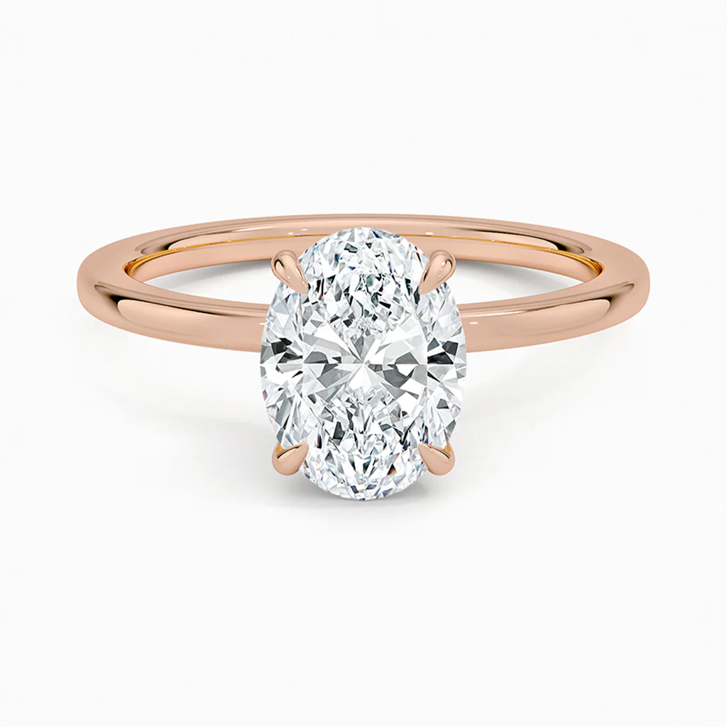 Luna  Oval-Cut Hidden Halo Moissanite Rin