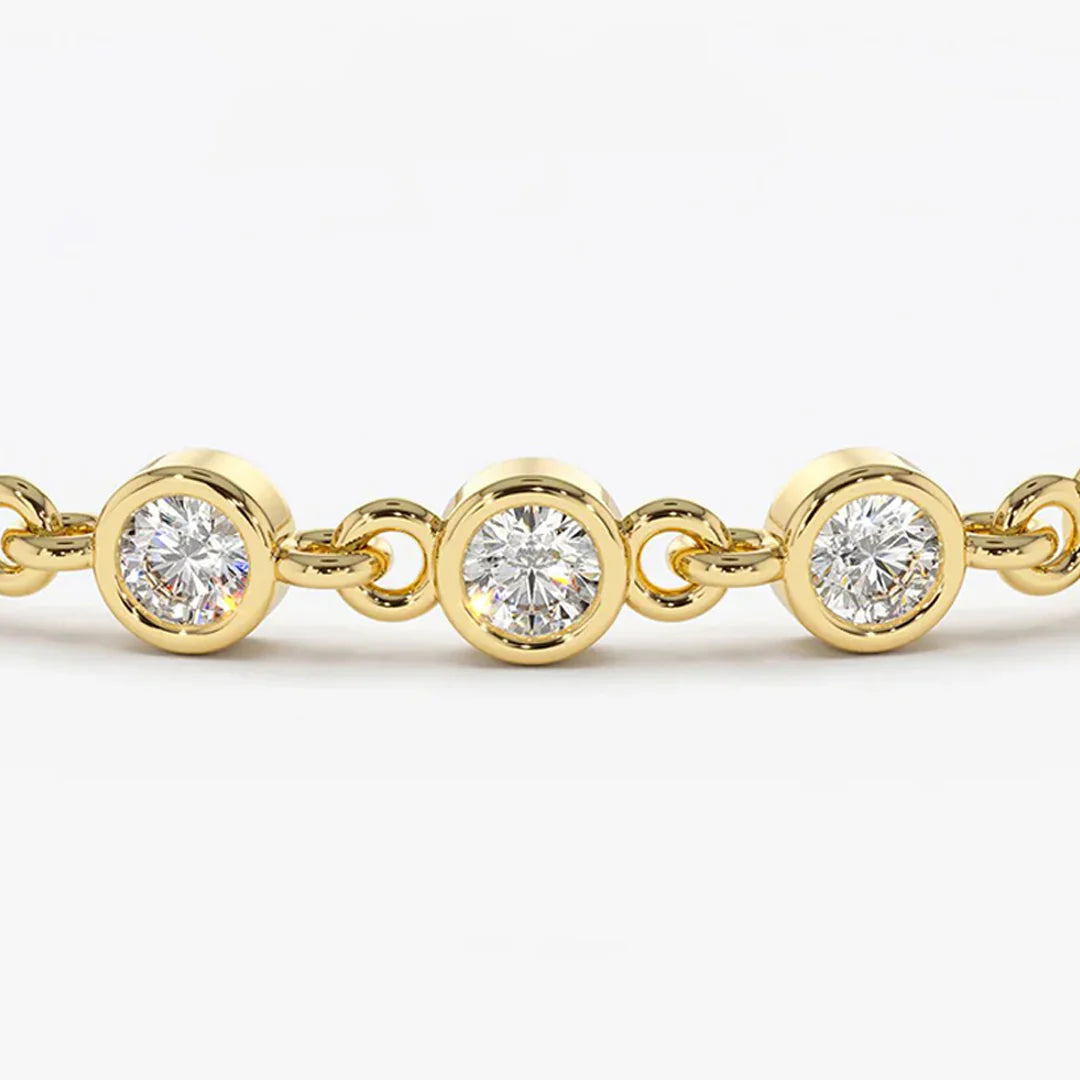 Luna Bezel Tennis Moissanite Bracelet