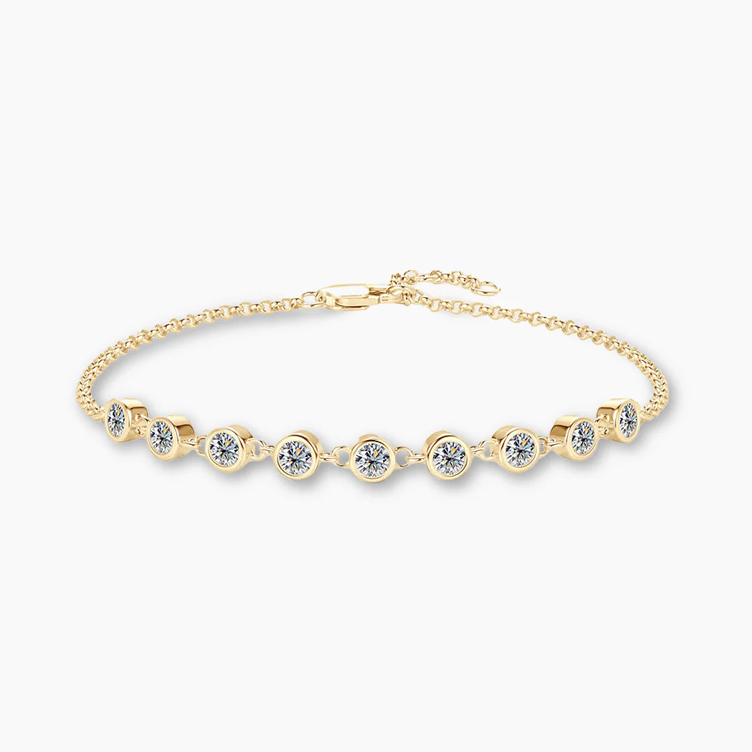 Luna Bezel Tennis Moissanite Bracelet