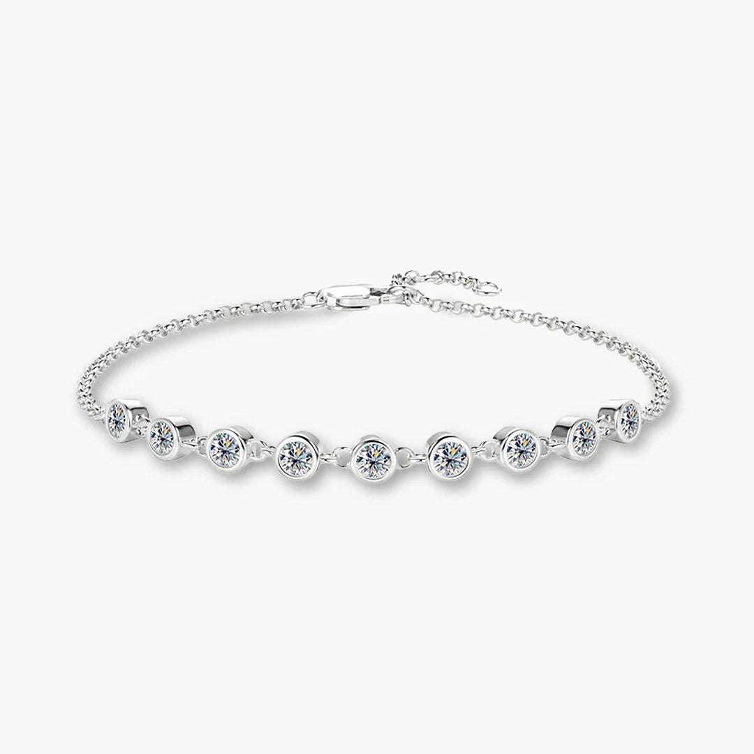 Luna Bezel Tennis Moissanite Bracelet