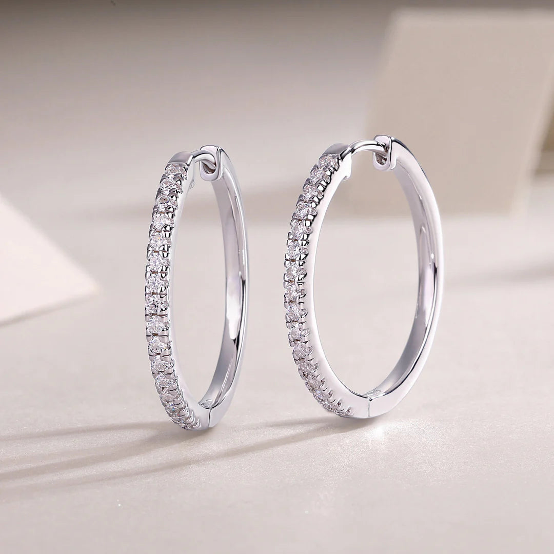 Luna Moissanite Hoop Earrings