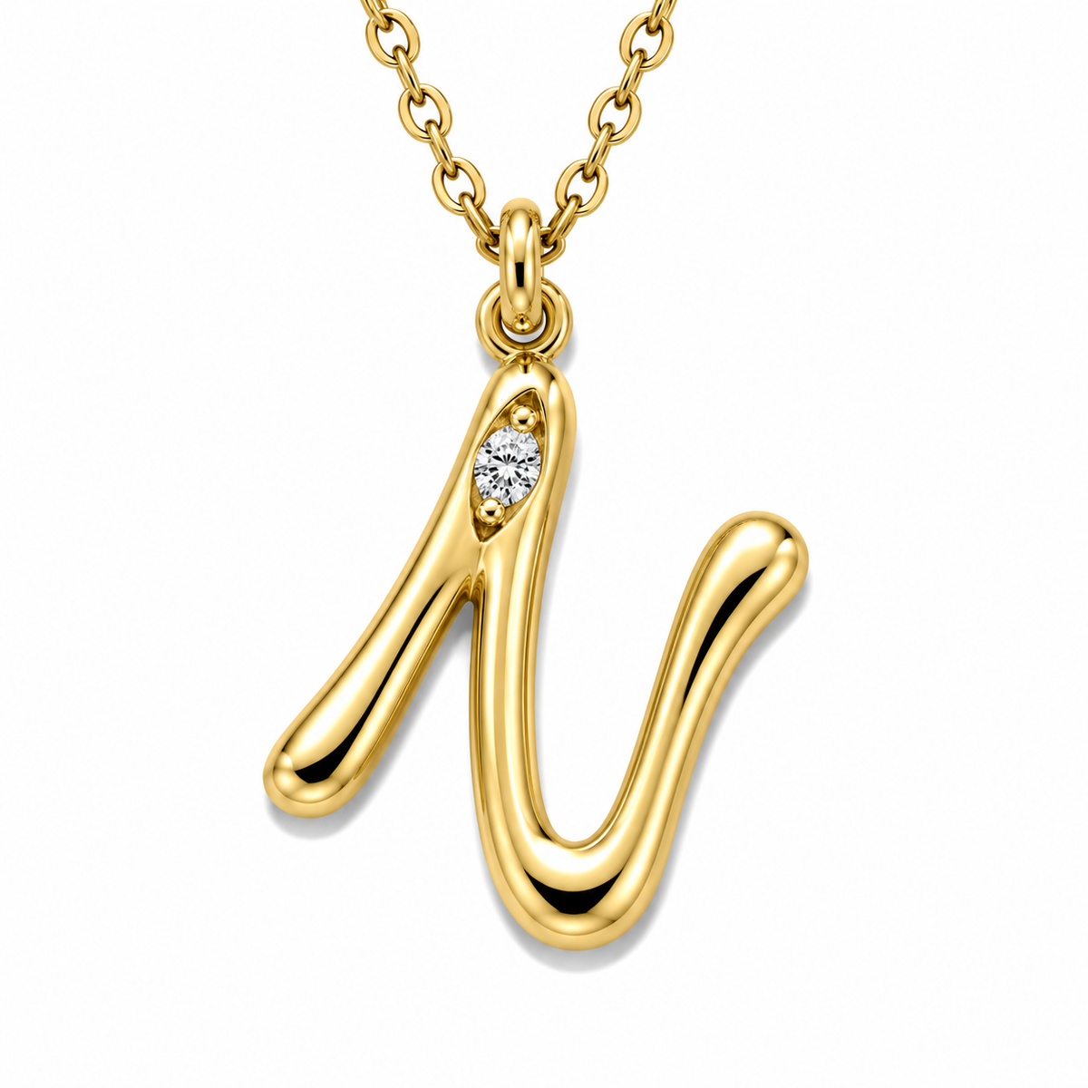 Organic Muse Liquid Letter Pendant Necklace
