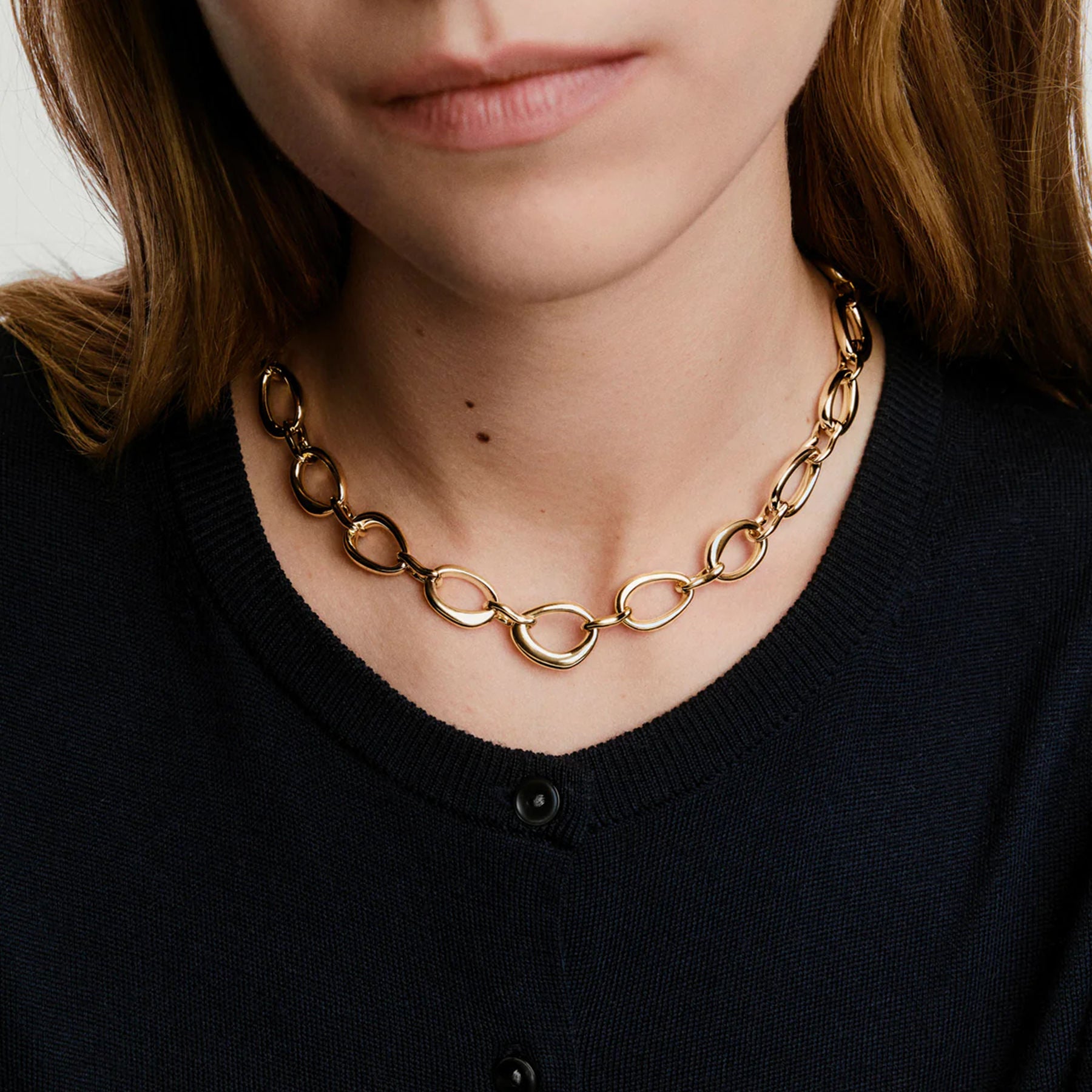 Organic Dome Ripple Chain Necklace