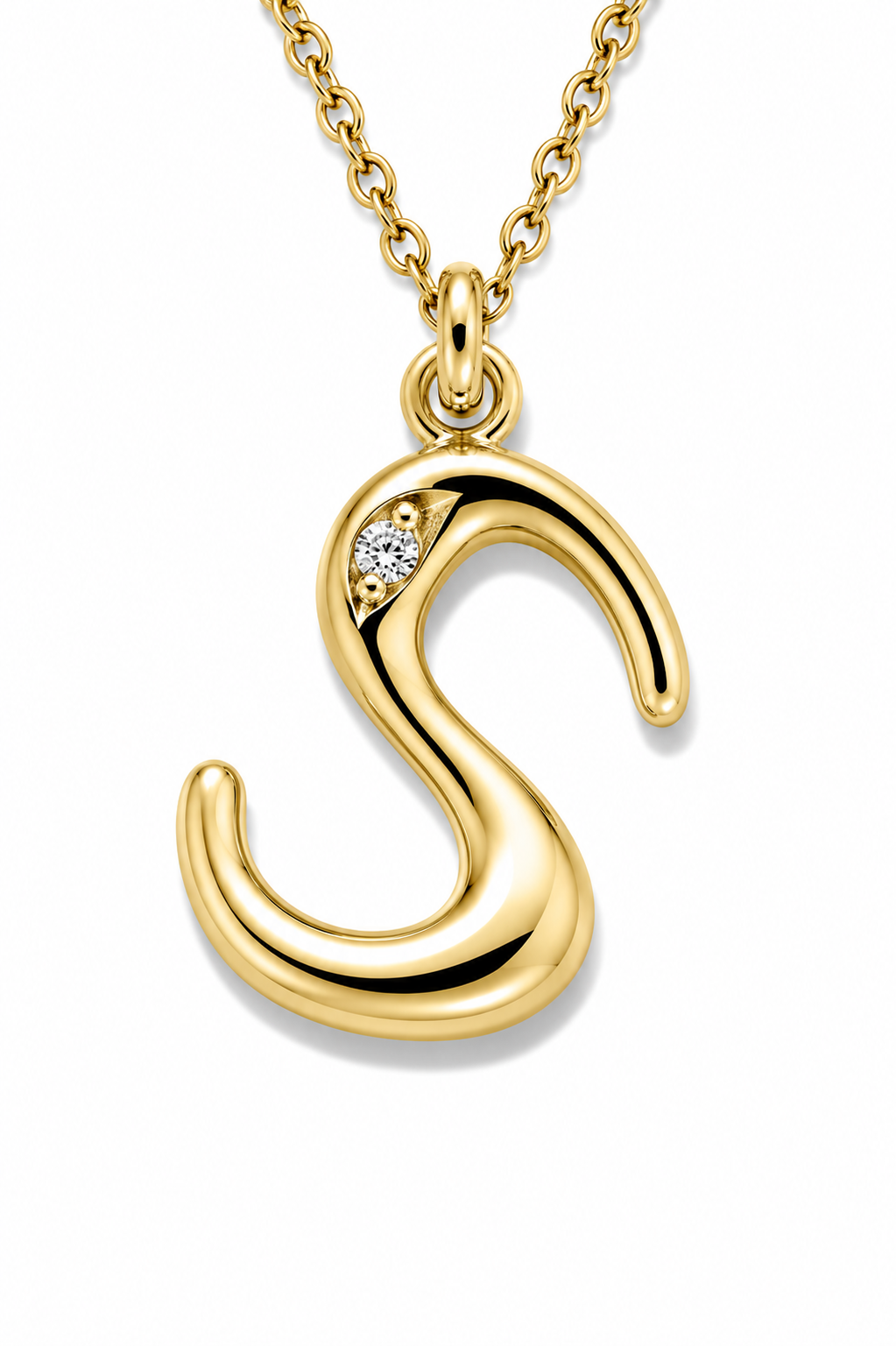 Organic Muse Liquid Letter Pendant Necklace